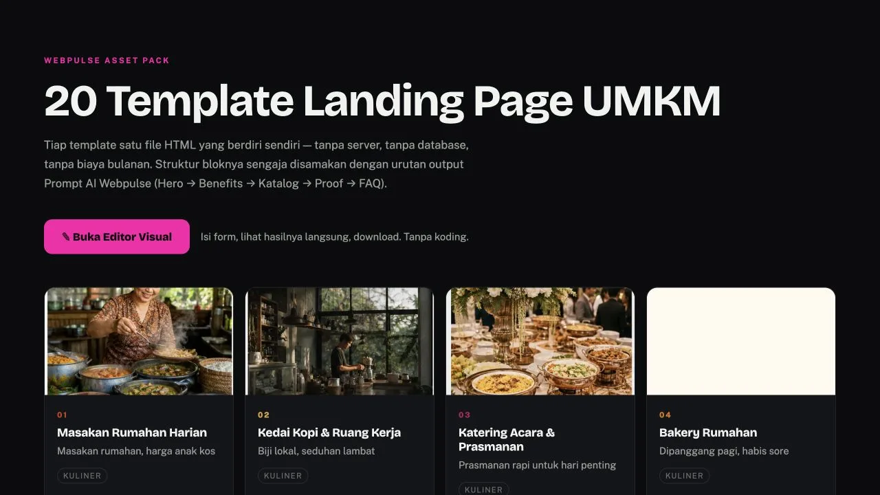 Koleksi 20 template landing page Webpulse